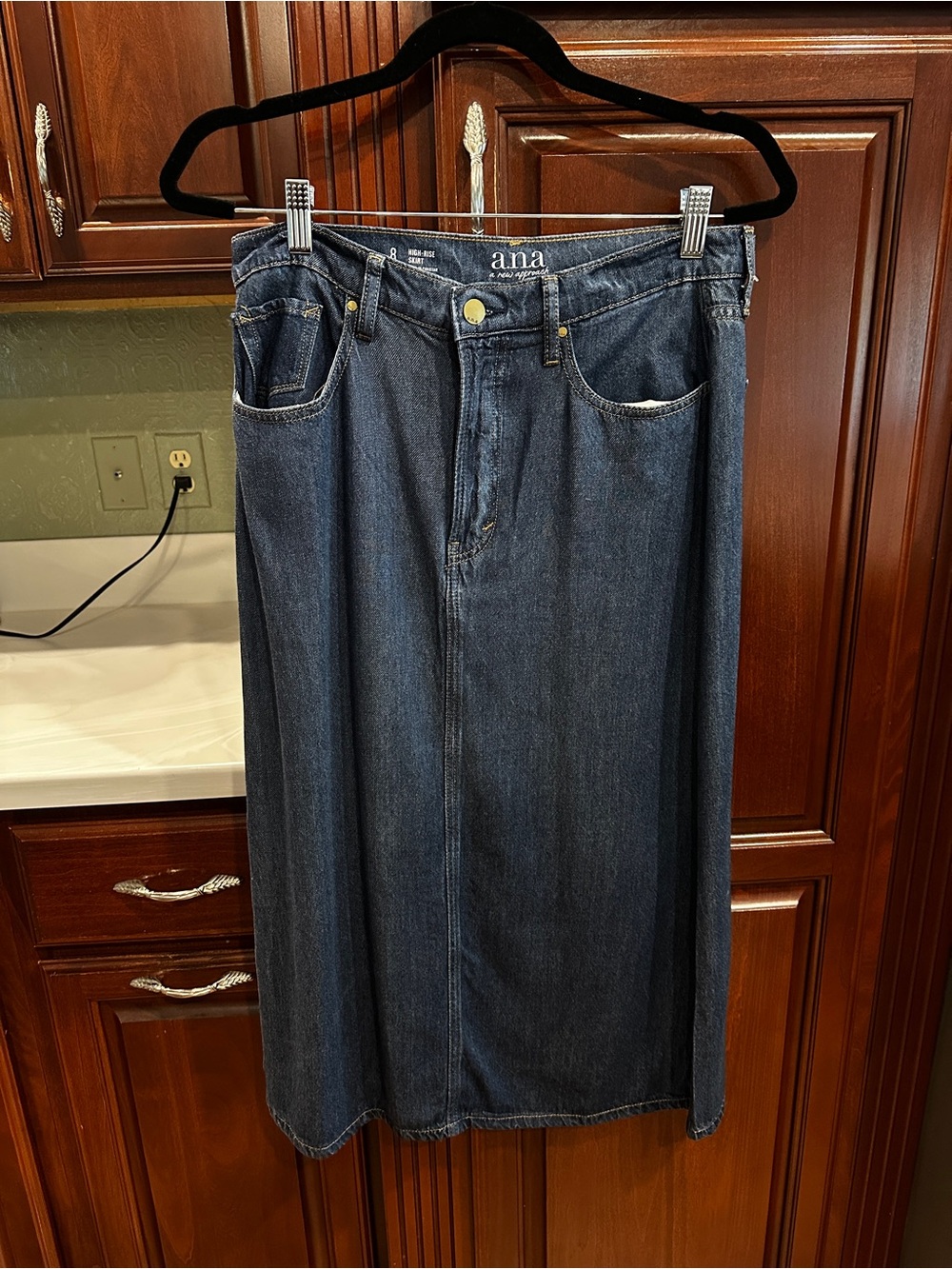 ANA size 8 Denim Midi Skirt
